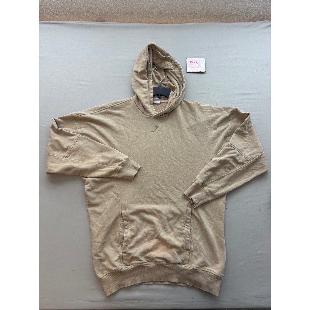 Gymshark Lifting Club Oversized Hoodie Tan Beige Graphic Sweatshirt Small